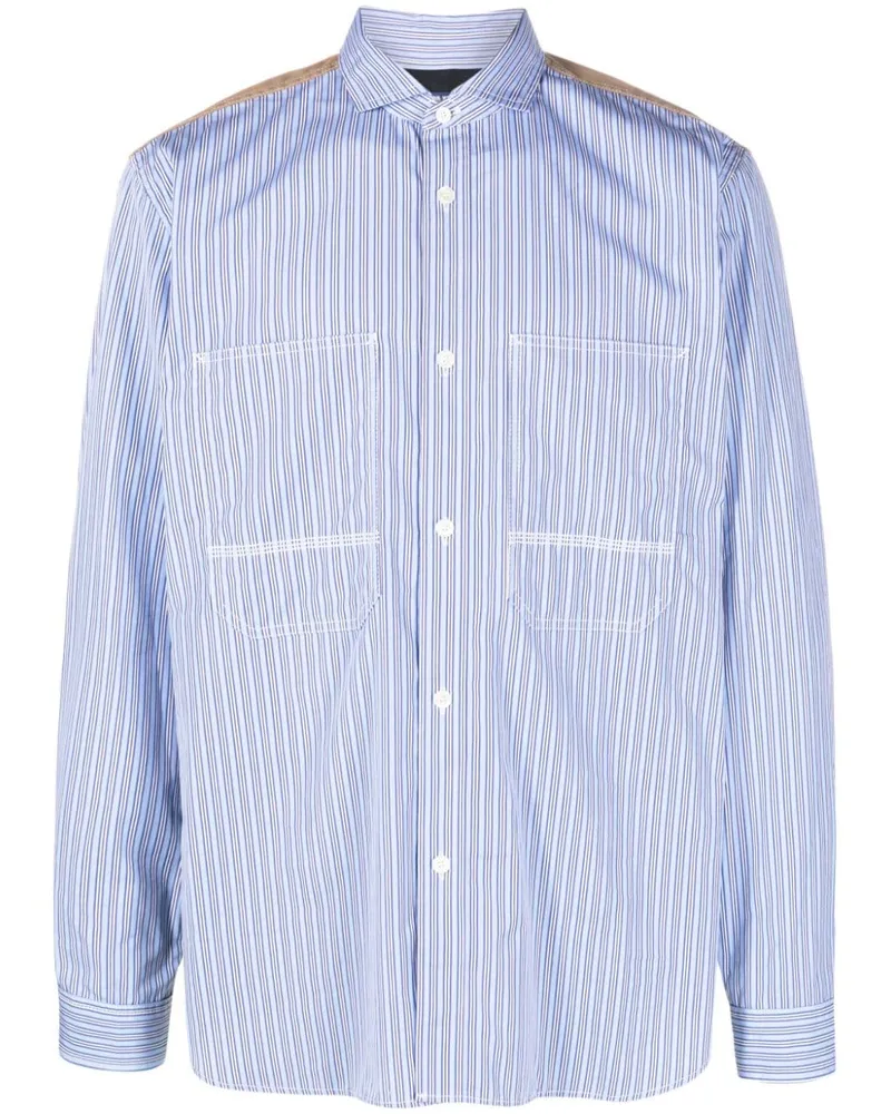 Junya Watanabe Hemd mit Kontrasteinsätzen - Blau Blau