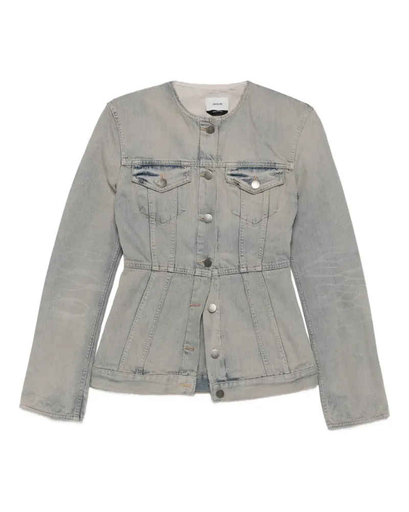 Haikure button-up denim jacket - Blau Blau
