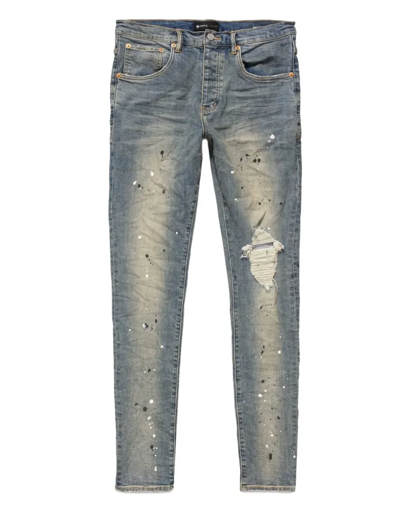 PURPLE BRAND Jeans im Distressed-Look - Blau Blau