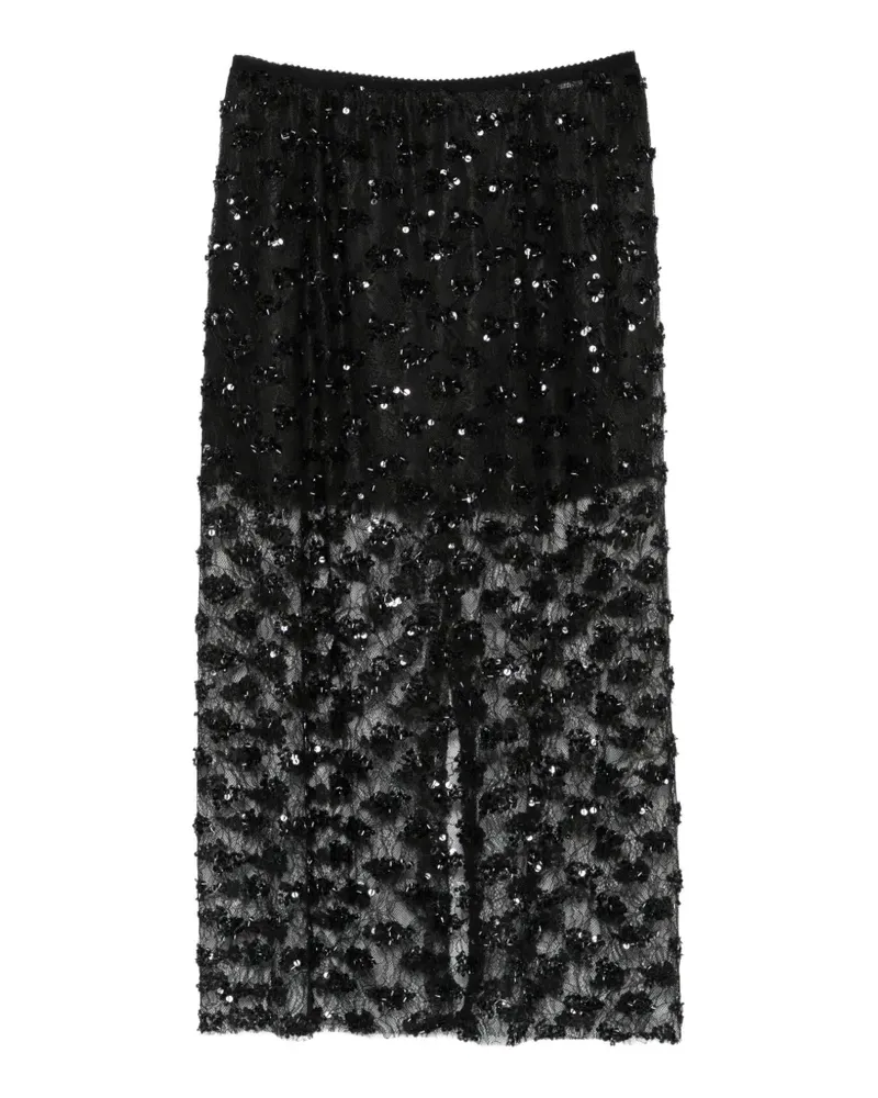 Dixie sequin-embellished lace midi skirt - Schwarz Schwarz