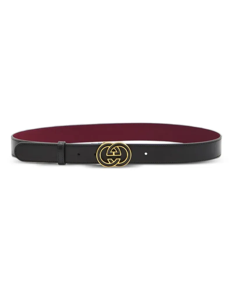 Gucci Interlocking G reversible leather belt - Schwarz Schwarz