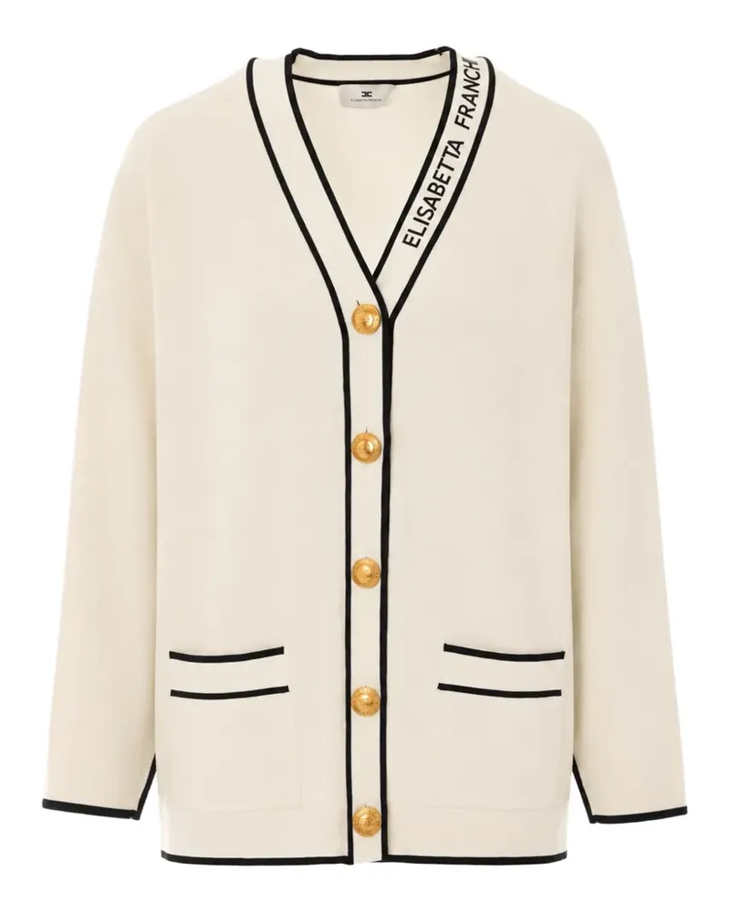 Elisabetta Franchi Cardigan mit Logo - Nude Nude