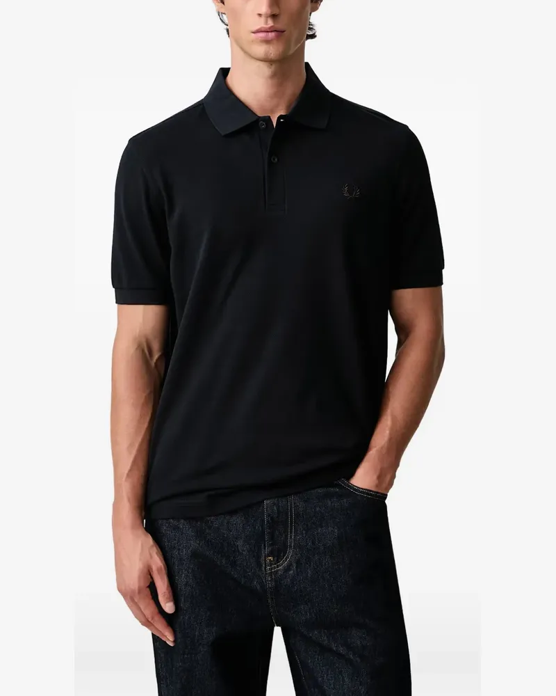 Fred Perry Poloshirt mit Logo-Stickerei - Schwarz Schwarz