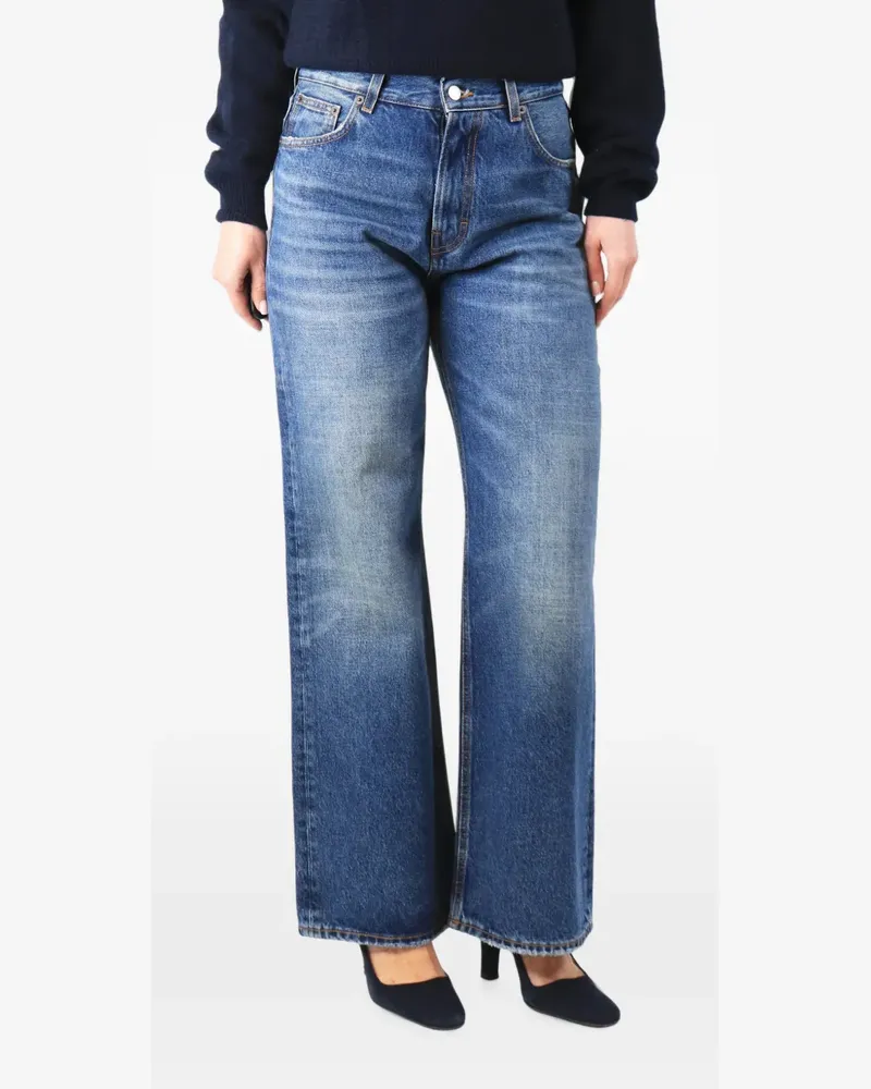 Haikure wide-leg whisker-effect jeans - Blau Blau