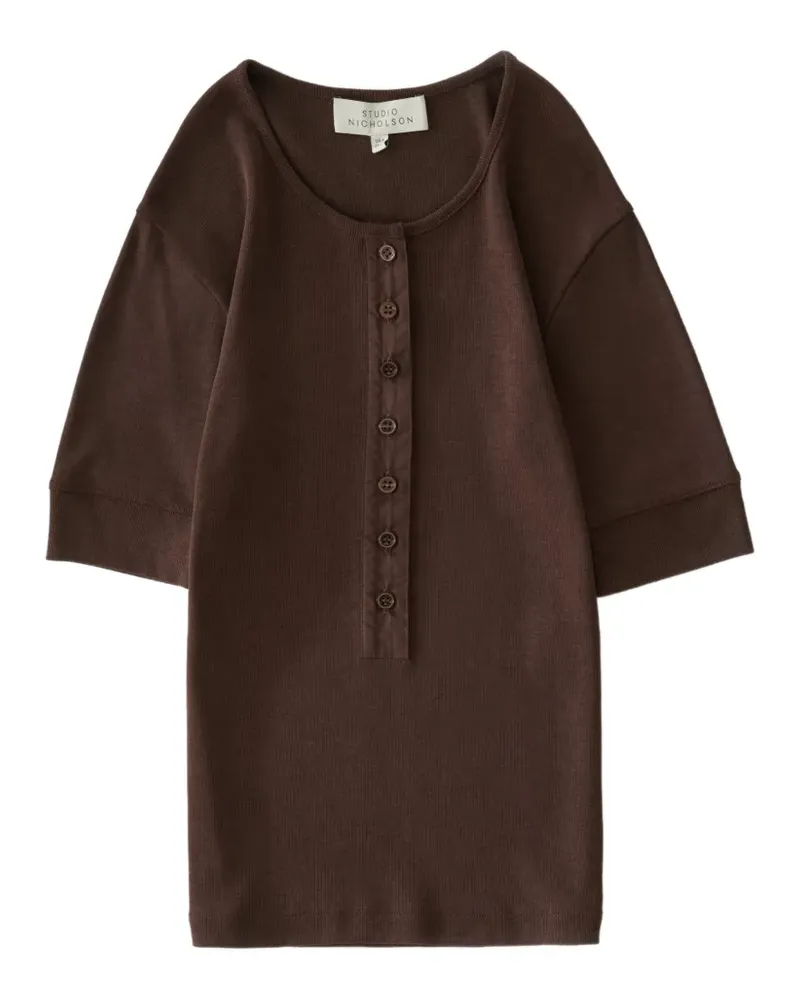 Studio Nicholson Sorin micro-rib T-shirt - Braun Braun