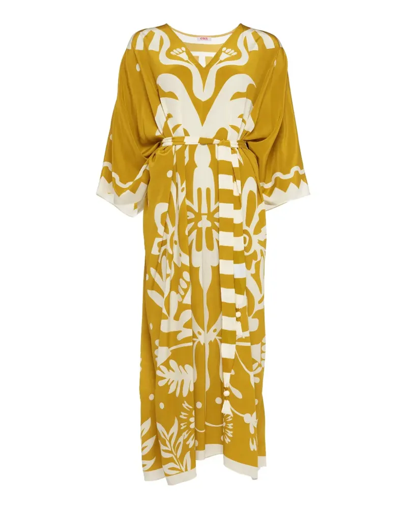 Eres Holi Kaftan mit Blumen-Print - Orange Orange