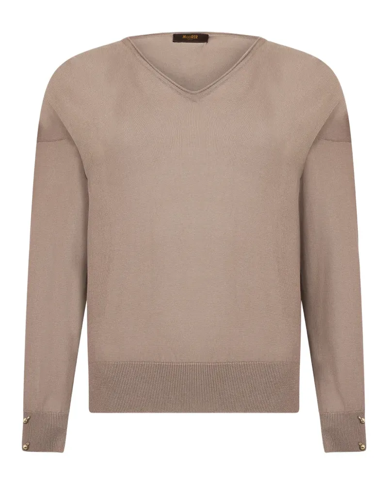 MOORER Renee Pullover mit V-Ausschnitt - Braun Braun