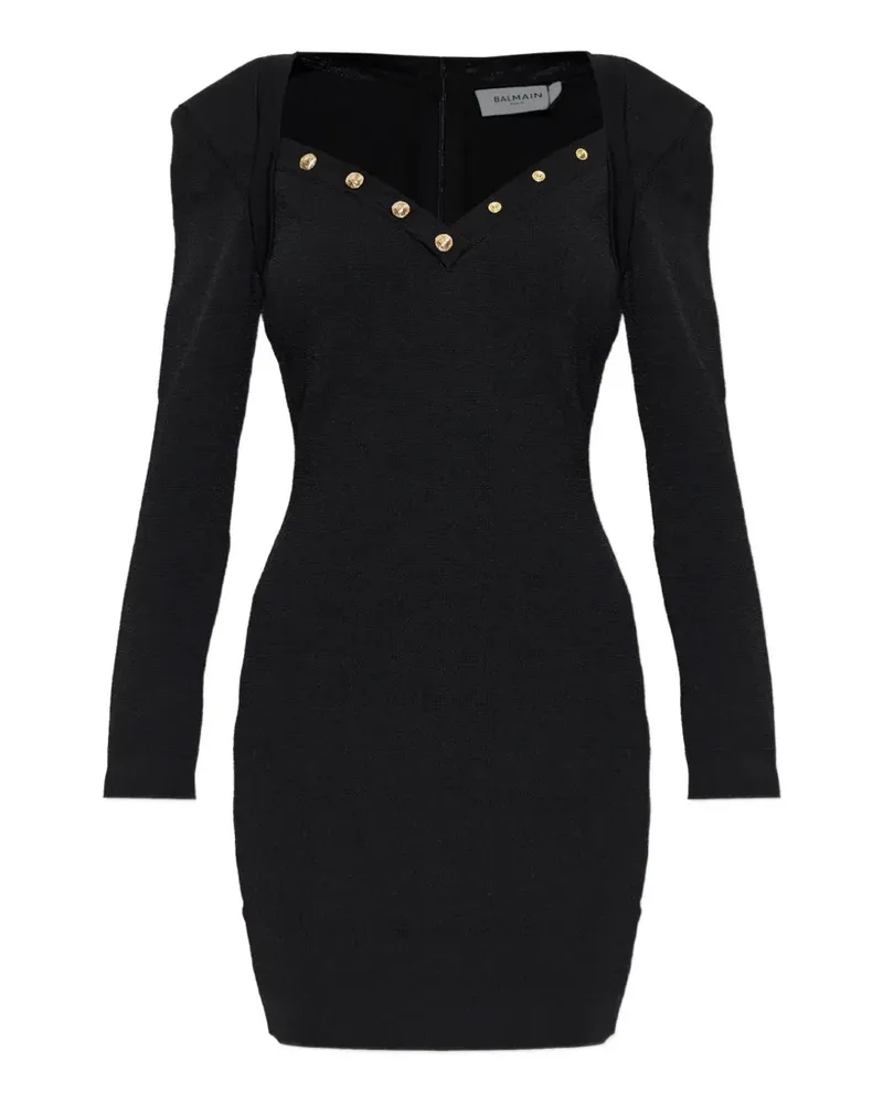 Balmain Verziertes Minikleid - Schwarz Schwarz