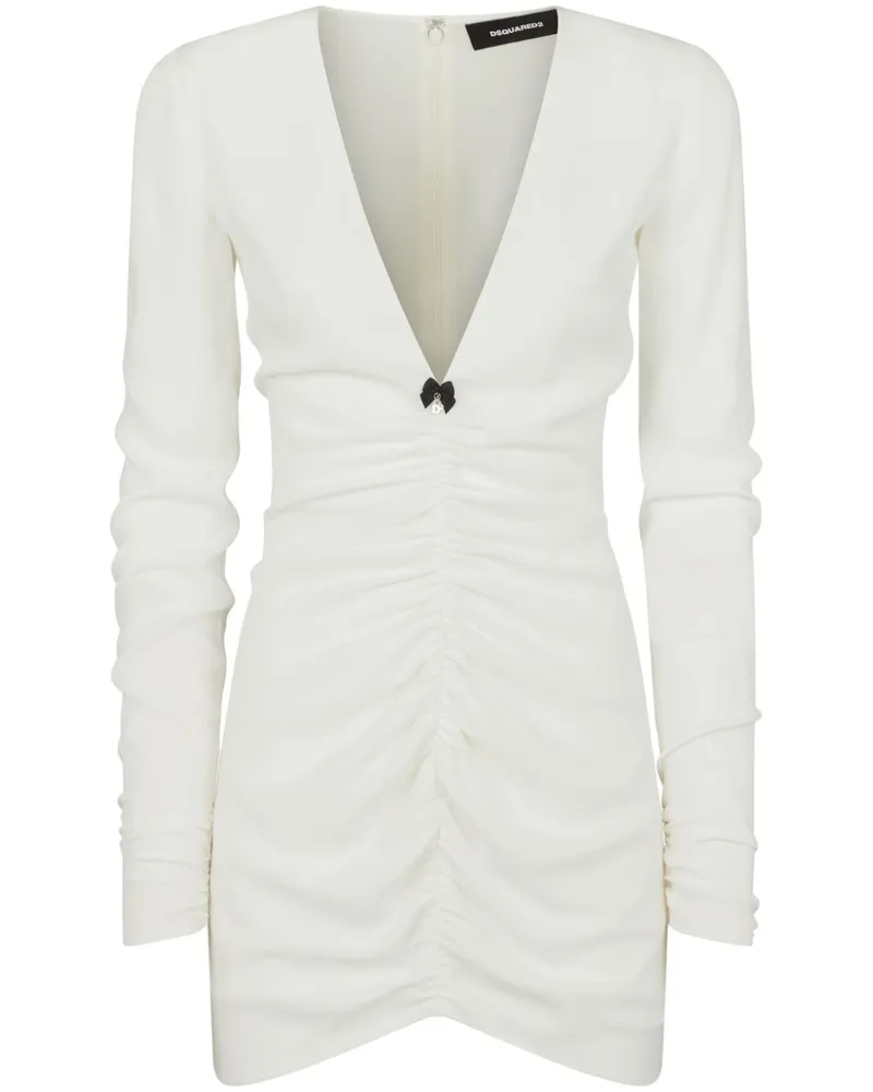 Dsquared2 Minikleid mit V-Ausschnitt - Weiß Weiß