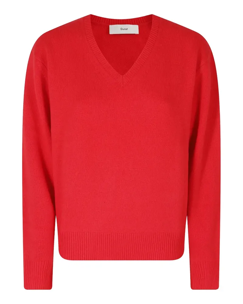 Dunst Strickpullover mit V-Ausschnitt - Rot Rot