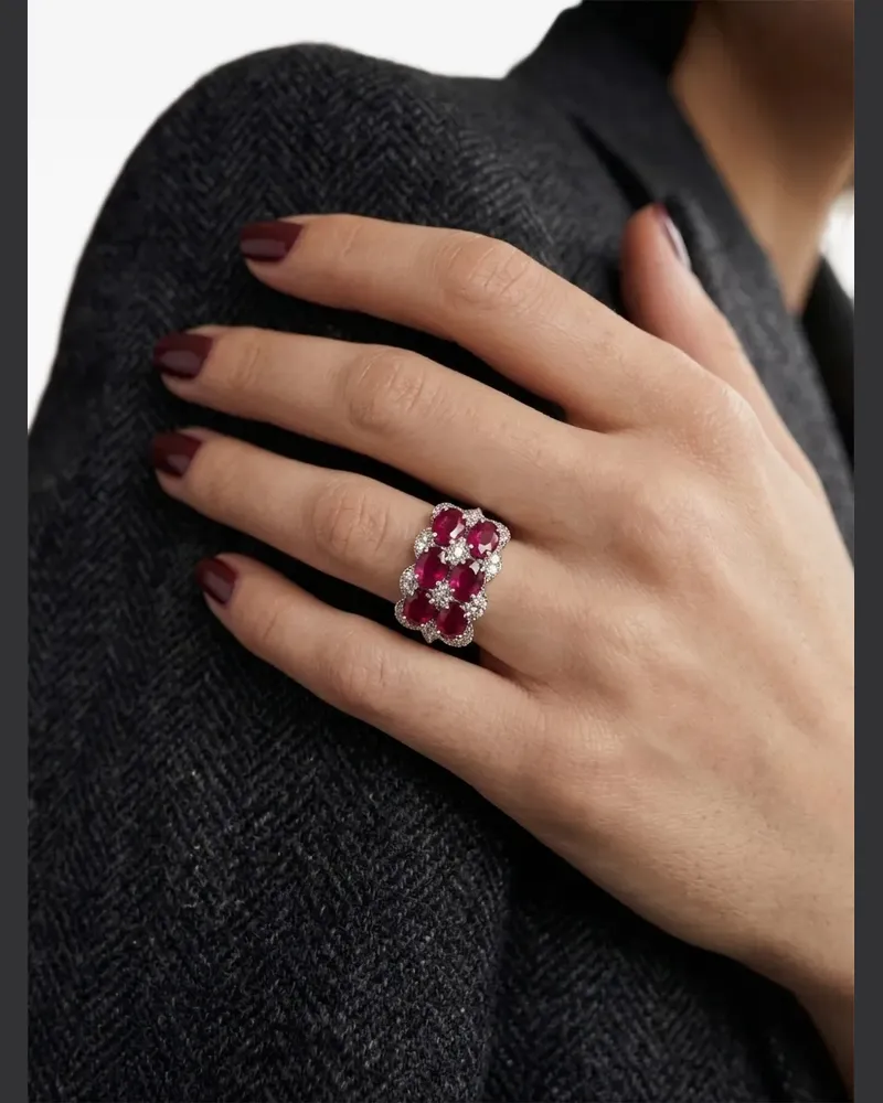 HYT Jewelry Ring mit Rubin und Diamanten - Silber Silber