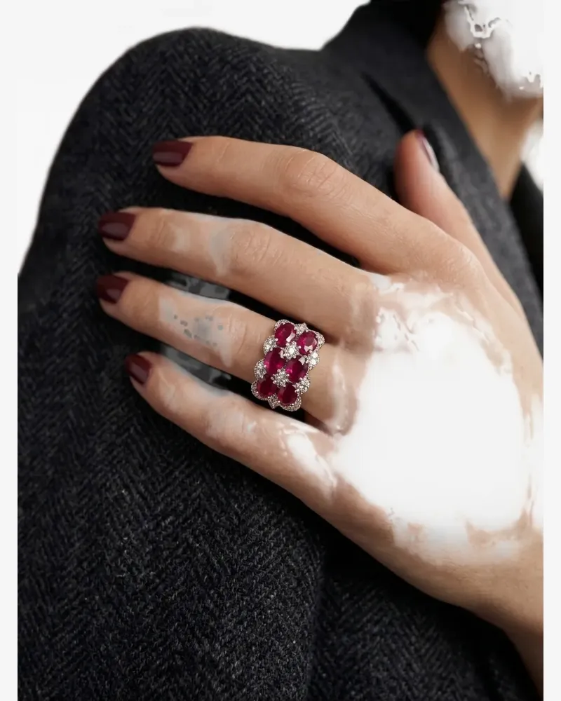 HYT Jewelry Ring mit Rubin und Diamanten - Silber Silber