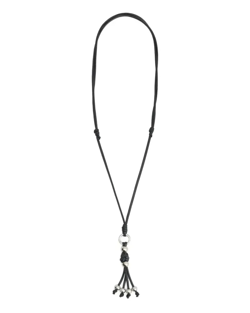 Christophe Lemaire Love-Knot Halskette aus Nappaleder - Schwarz Schwarz