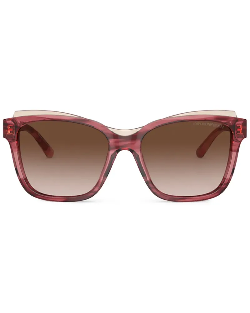 Emporio Armani Sonnenbrille mit Cat-Eye-Gestell - Rot Rot