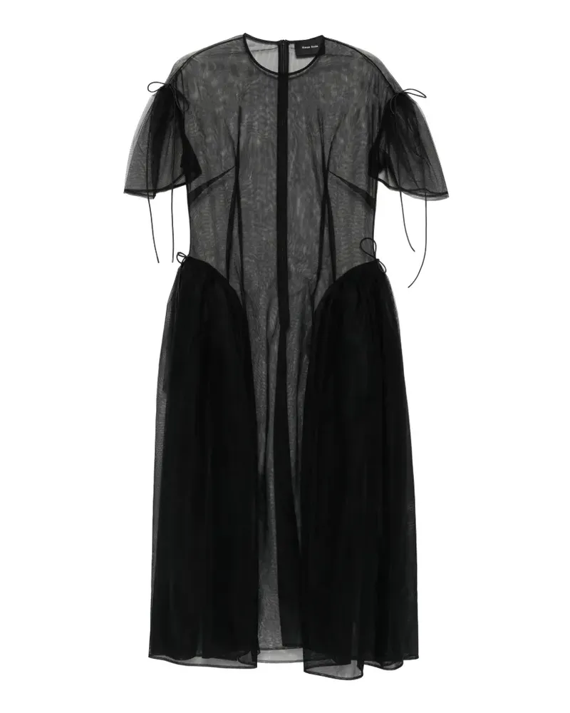 Simone Rocha Semi-transparentes Kleid mit Schnürung - Schwarz Schwarz