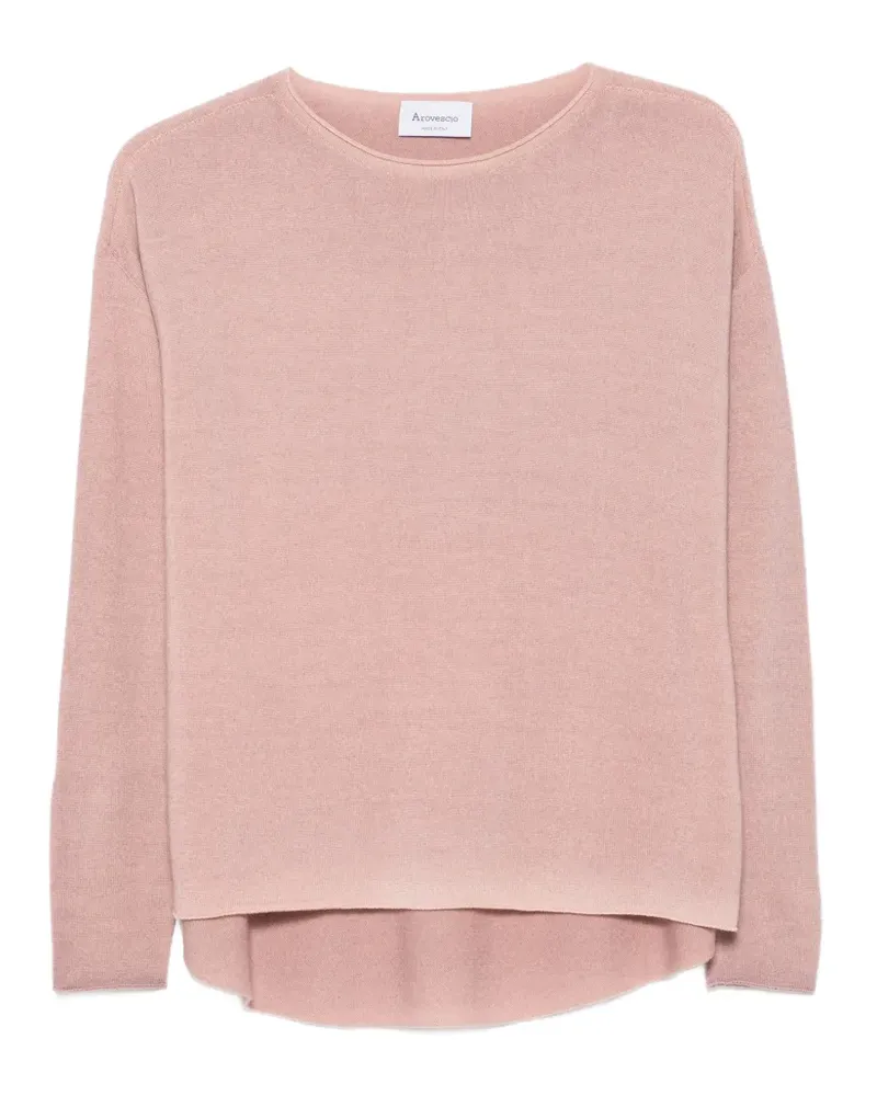 Arovescio Pullover mit tiefen Schultern - Rosa Rosa