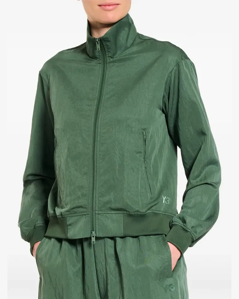 Y-3 logo-print zip-up sweatshirt - Grün Grün