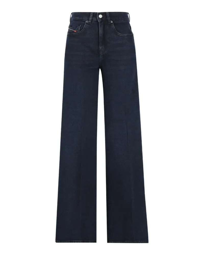 Diesel Wide-Leg-Jeans mit Logo-Patch - Blau Blau