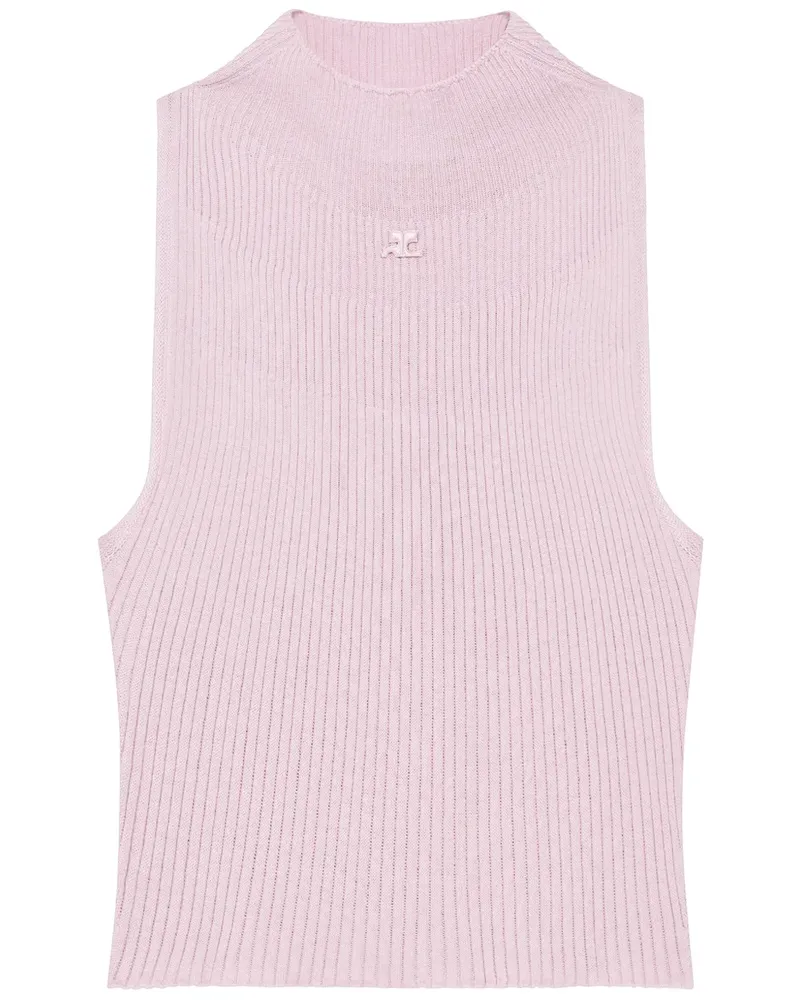 Courrèges Oberteil mit Stehkragen - Rosa Rosa