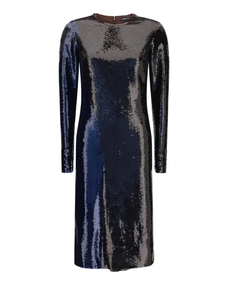 Tom Ford Midikleid mit Pailletten - Blau Blau