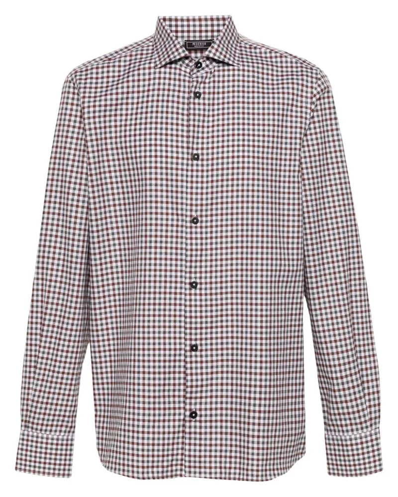 Peserico Hemd mit Vichy-Karo - Braun Braun