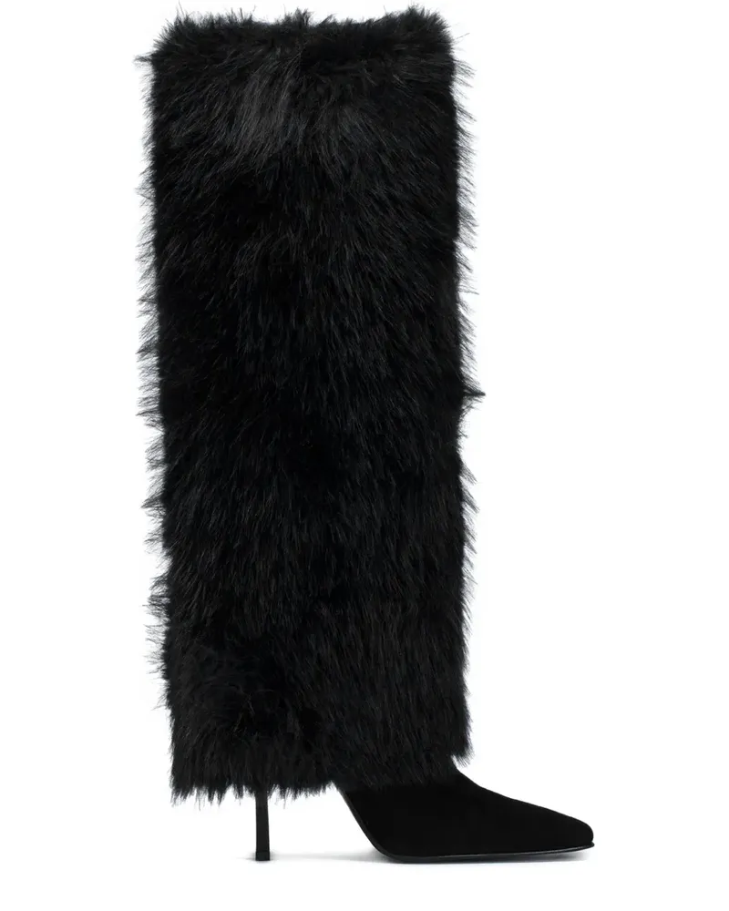 Le Silla Kniehohe Andy Stiefel aus Kalbswildleder 110mm - Schwarz Schwarz