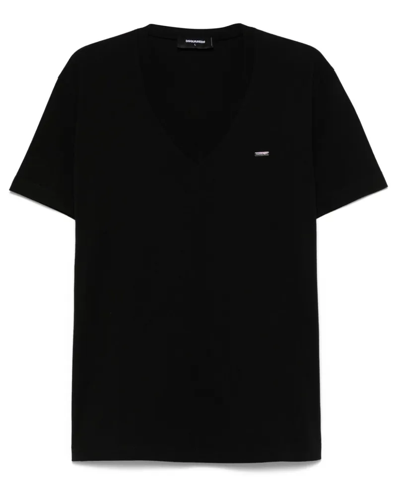 Dsquared2 T-Shirt mit V-Ausschnitt - Schwarz Schwarz