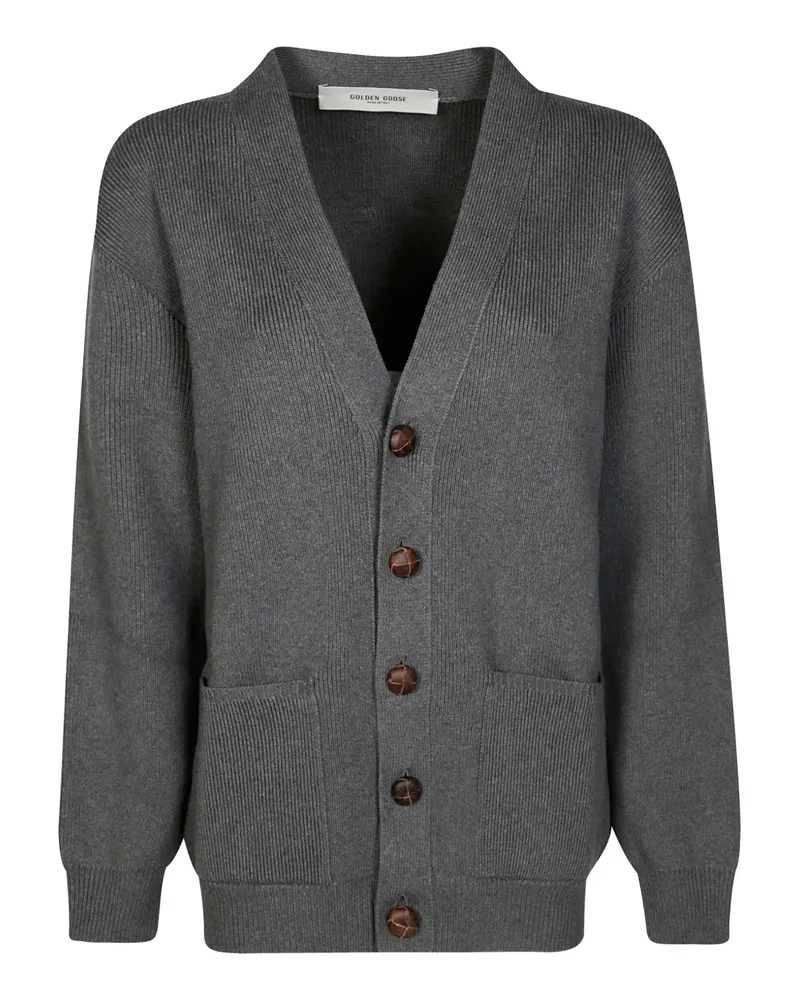 Golden Goose Melierter Cardigan mit Logo-Print - Grau Grau