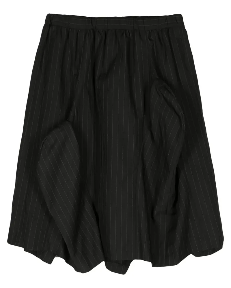 Comme des Garçons Asymmetrischer Rock mit Nadelstreifen - Schwarz Schwarz