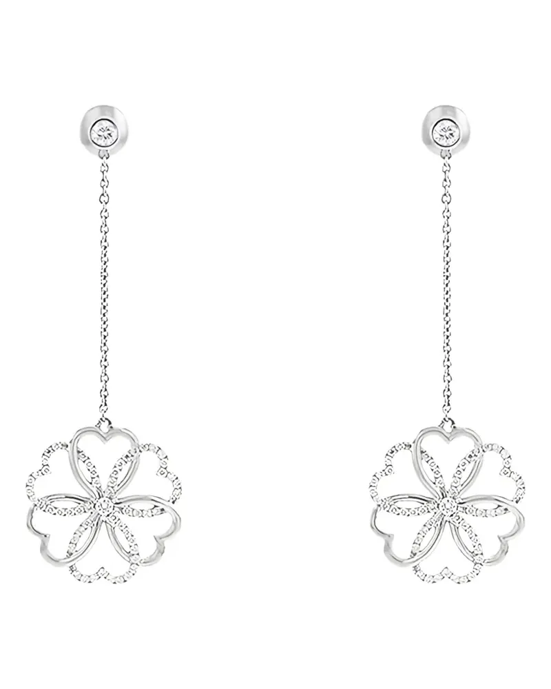 POIRAY 2010's Rosacein white gold and diamonds pendants earrings  - Silber Silber