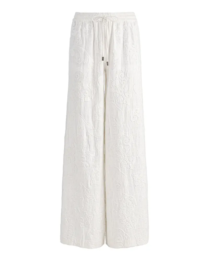 Alice + Olivia Ojai embroidered wide-leg trousers - Weiß Weiß