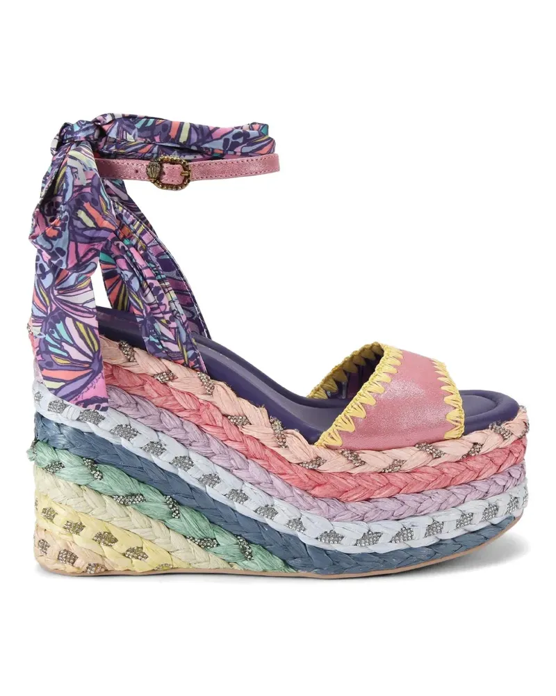 Kurt Geiger Chelsea butterfly-print crystal-embellished espadrilles - Rosa Rosa