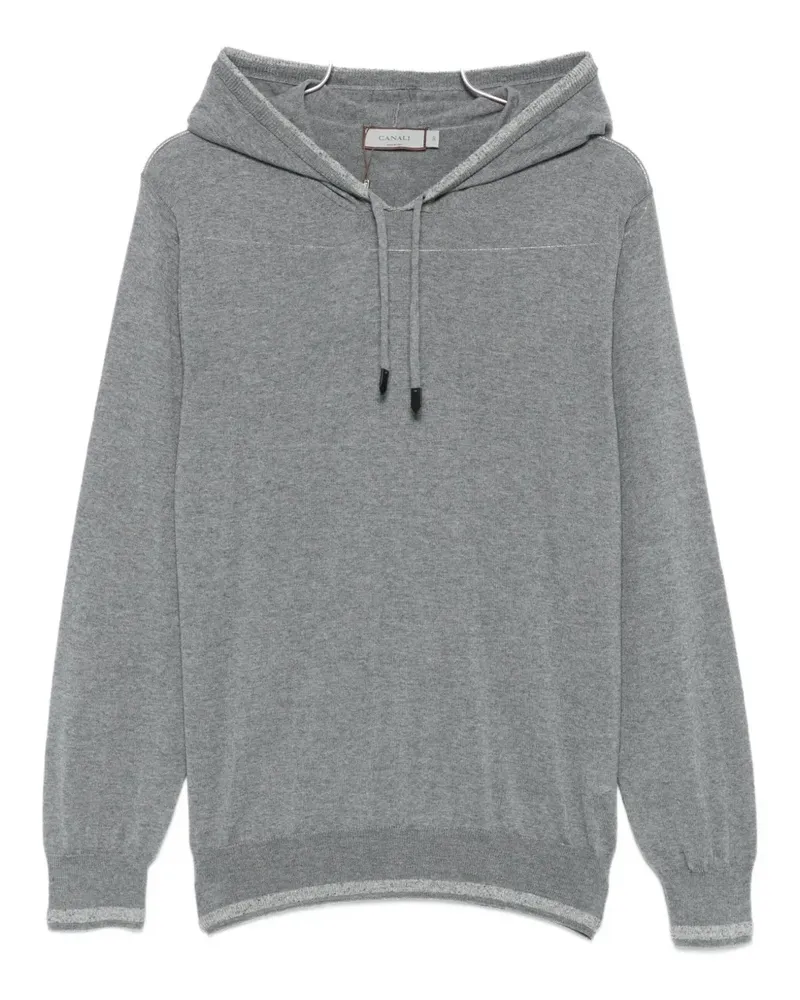 Canali Hoodie mit Kontrastdetails - Grau Grau