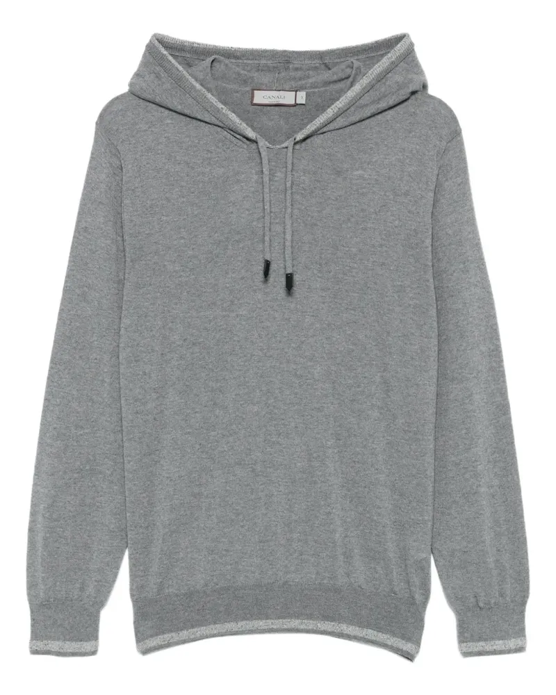 Canali Hoodie mit Kontrastdetails - Grau Grau