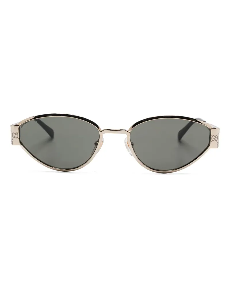 Gucci Sonnenbrille mit ovalem Gestell - Gold Gold