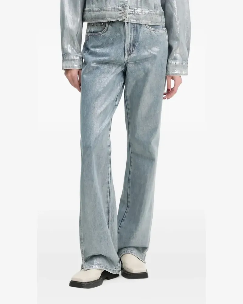 Gestuz Jeans im Metallic-Look - Blau Blau