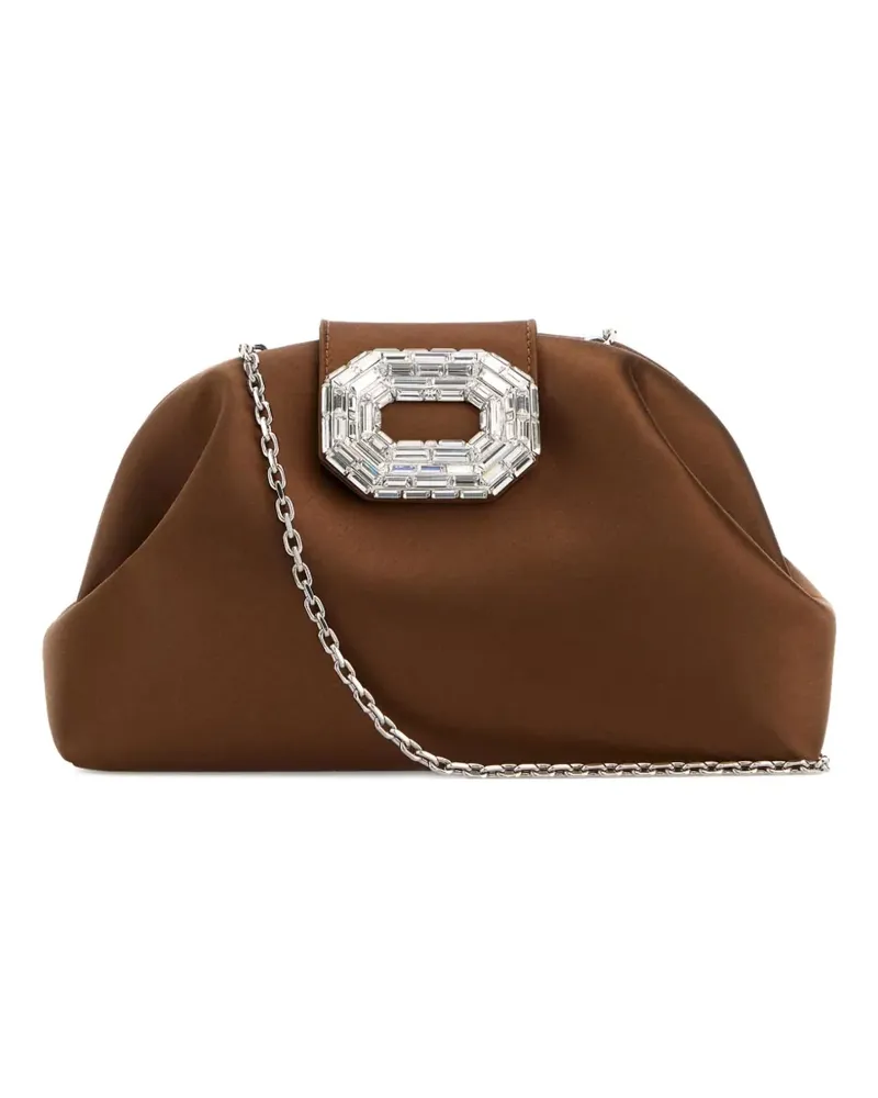 Amina Muaddi Skulpturale Satin-Abendtasche - Braun Braun