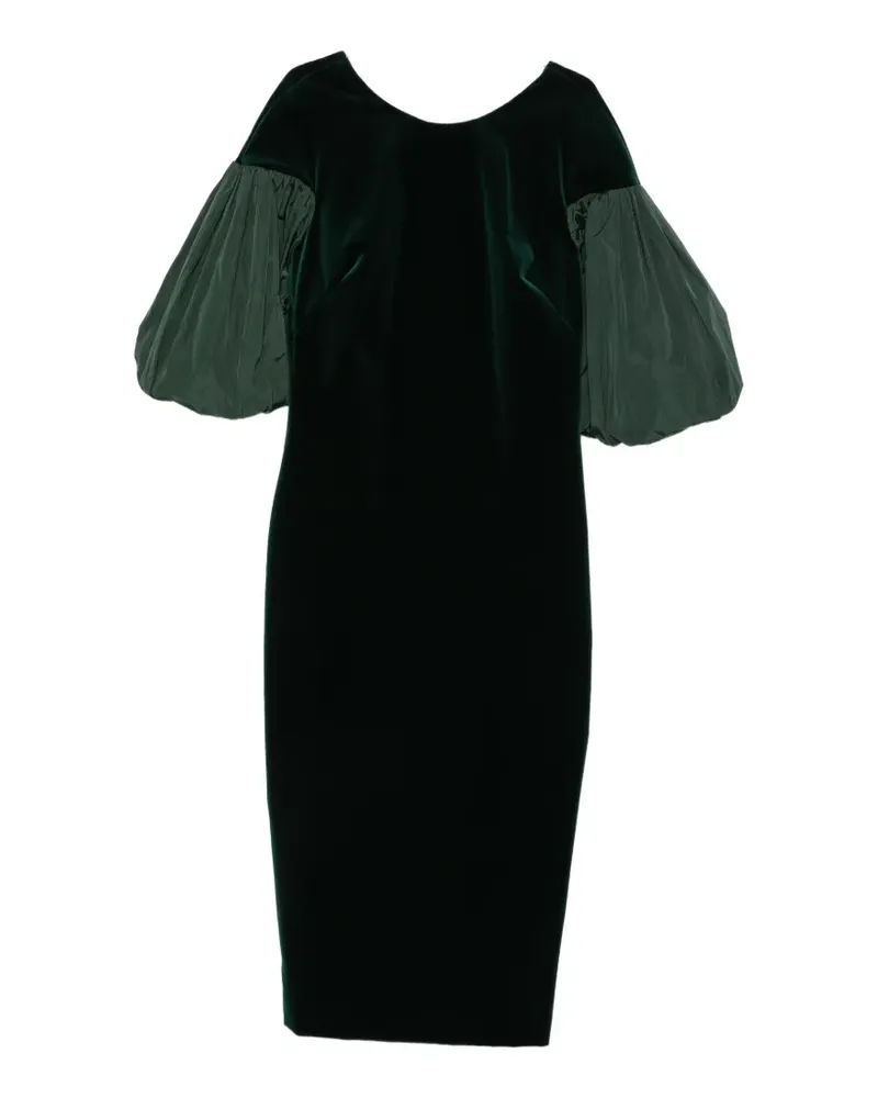 Max Mara Etropico velvet puff-sleeve dress - Grün Grün