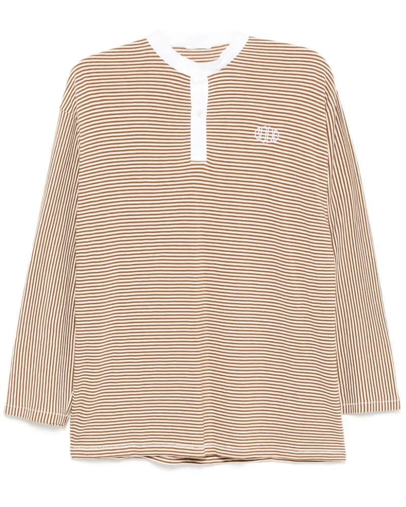BODE Gestreiftes Newton T-Shirt Braun