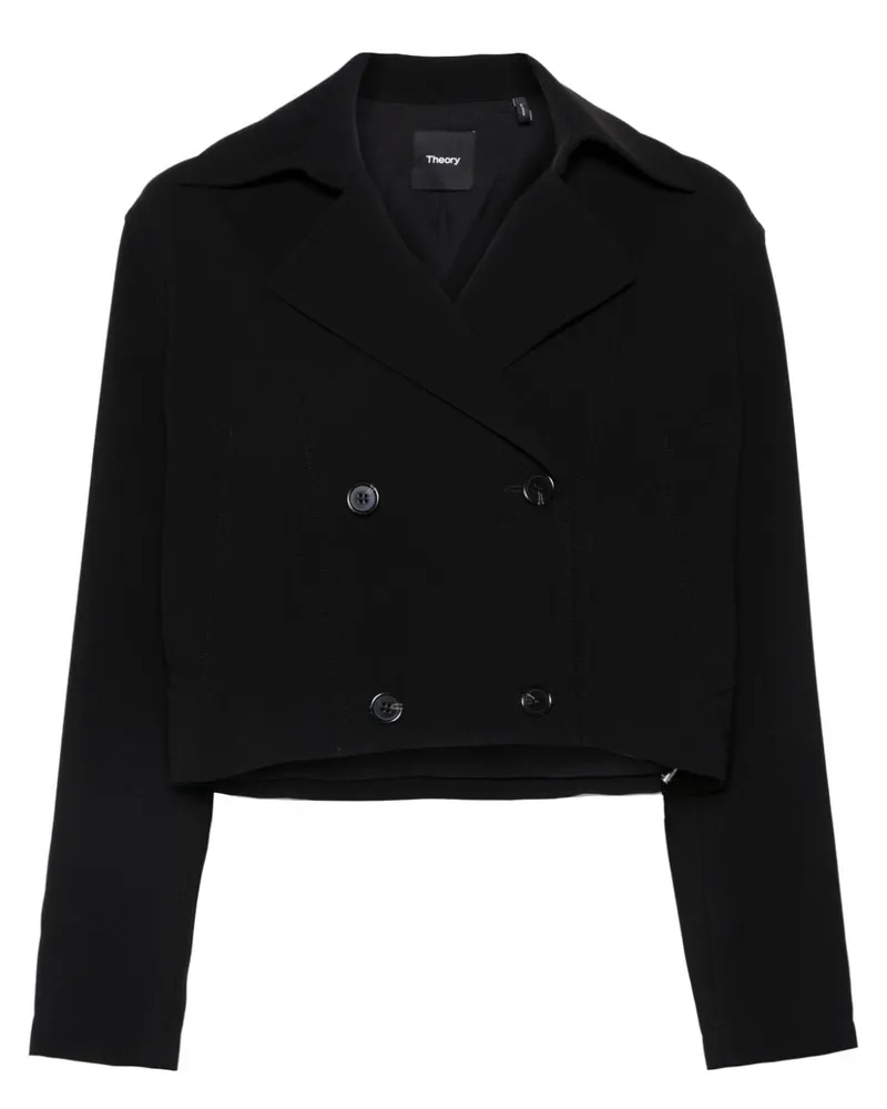 Theory Cropped-Jacke aus Krepp - Schwarz Schwarz