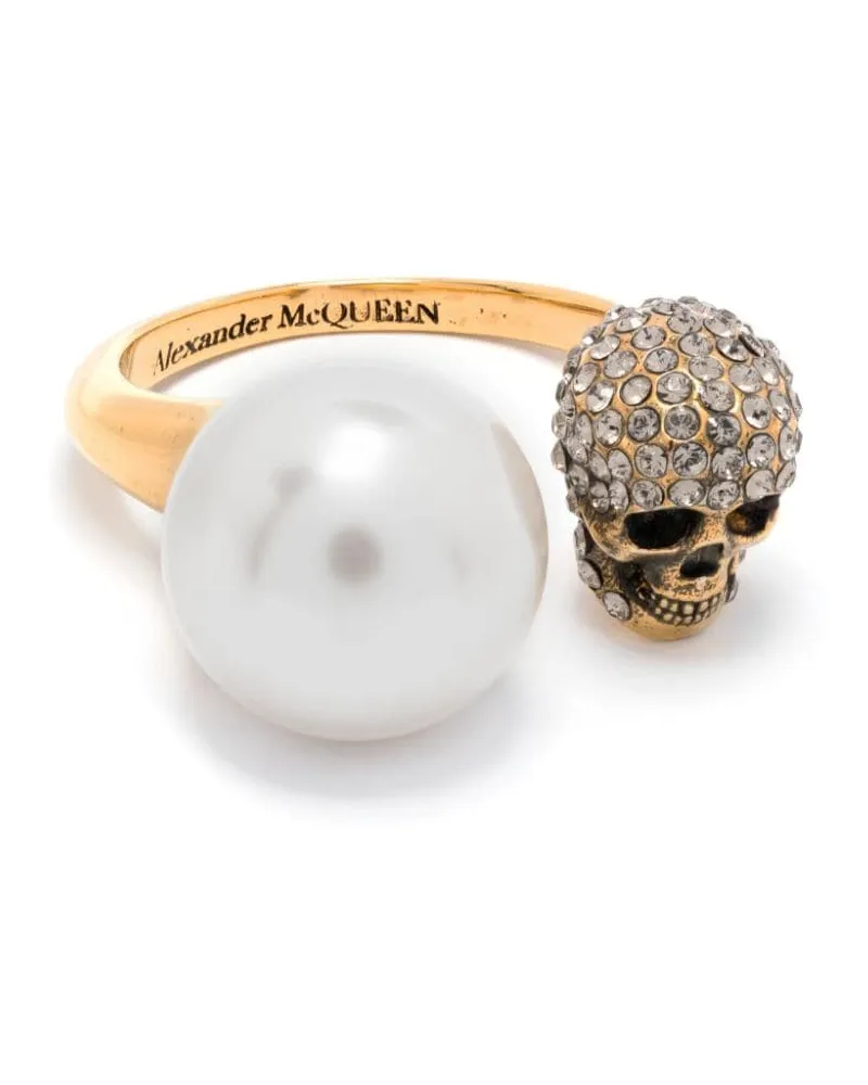 Alexander McQueen Ring mit Perle - Gold Gold