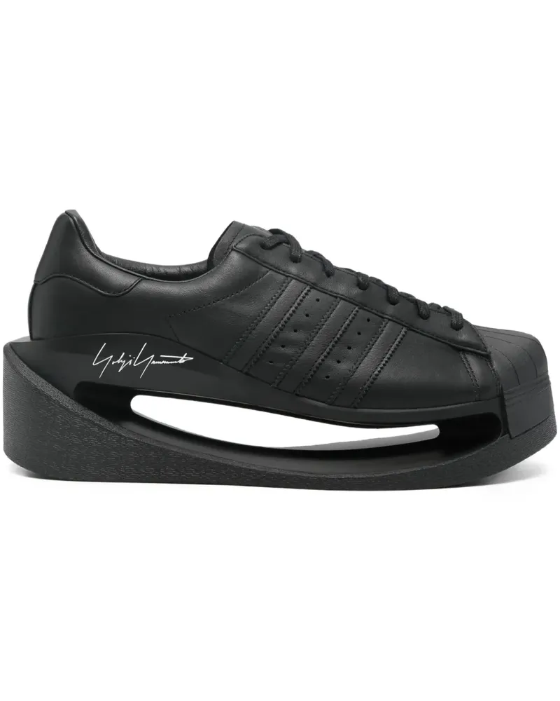 Y-3 Plateau-Sneakers aus Leder - Schwarz Schwarz