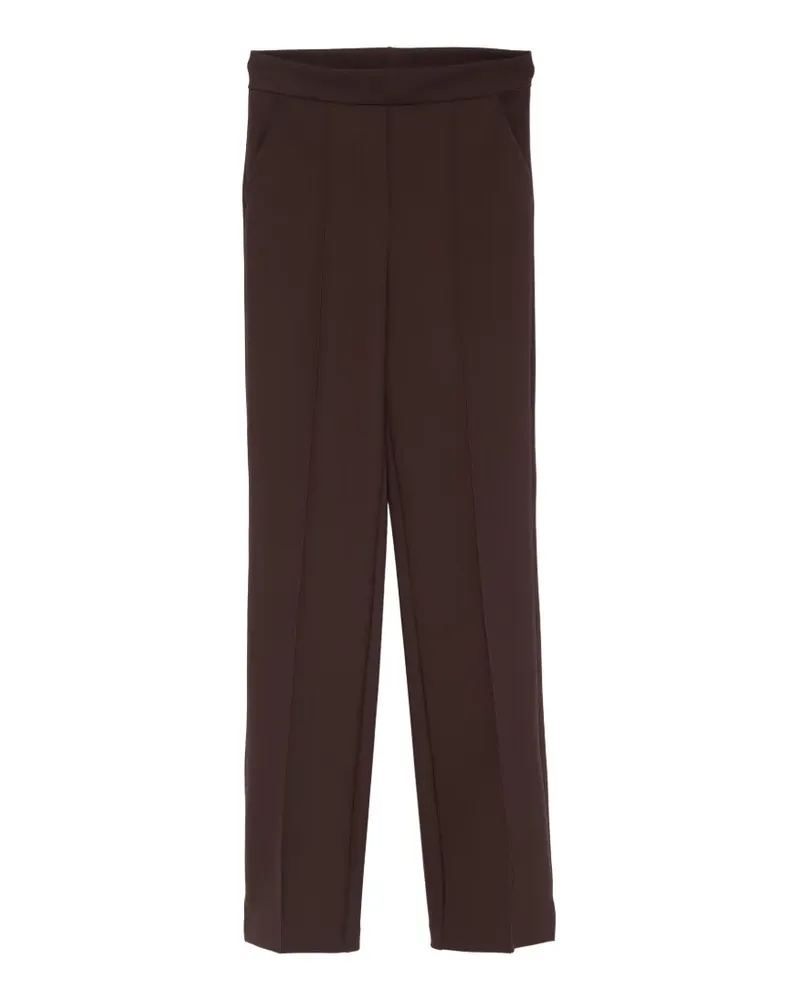 Chiara Boni elasticated-waistband cropped trousers - Braun Braun