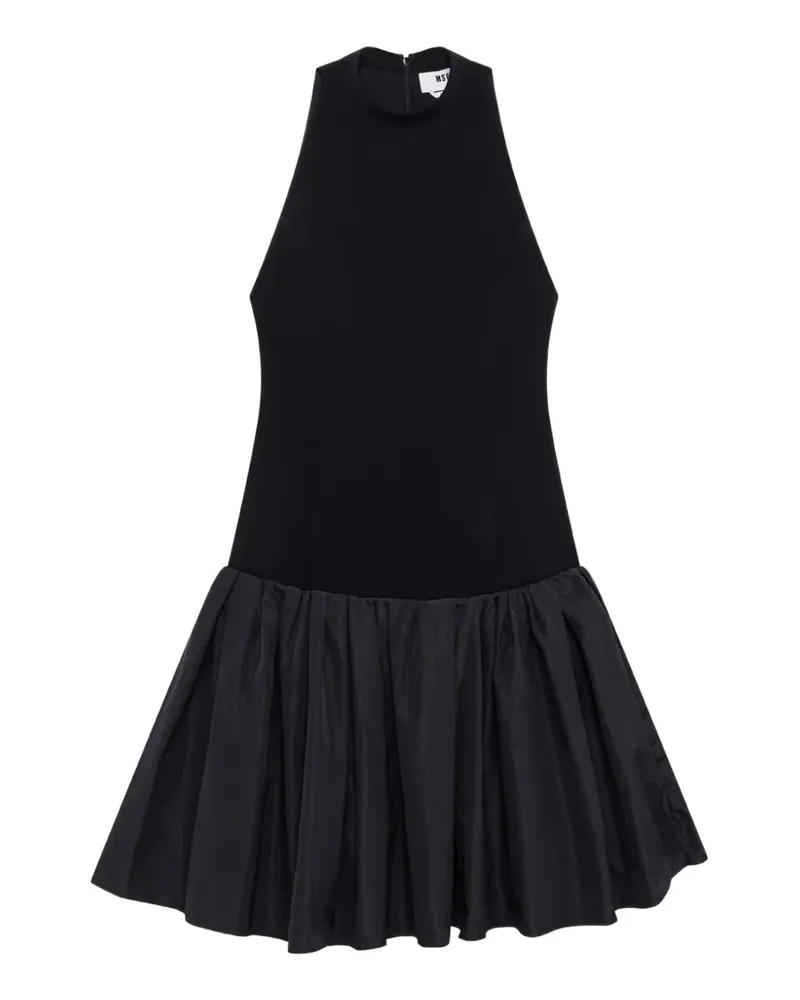 MSGM Neckholder-Kleid mit Falten - Schwarz Schwarz