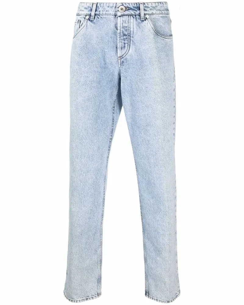 Brunello Cucinelli Ausgeblichene Straight-Leg-Jeans - Blau Blau