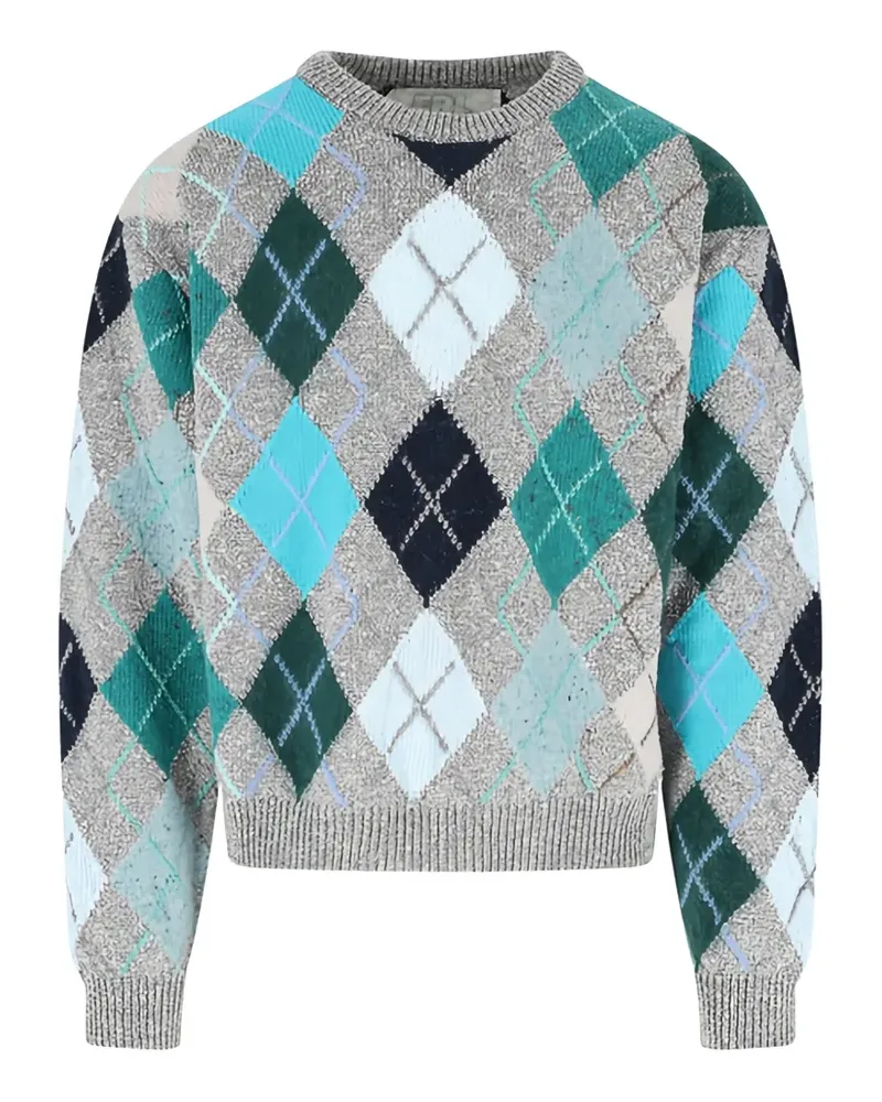 ERL argyle crew-neck sweater - Grau Grau