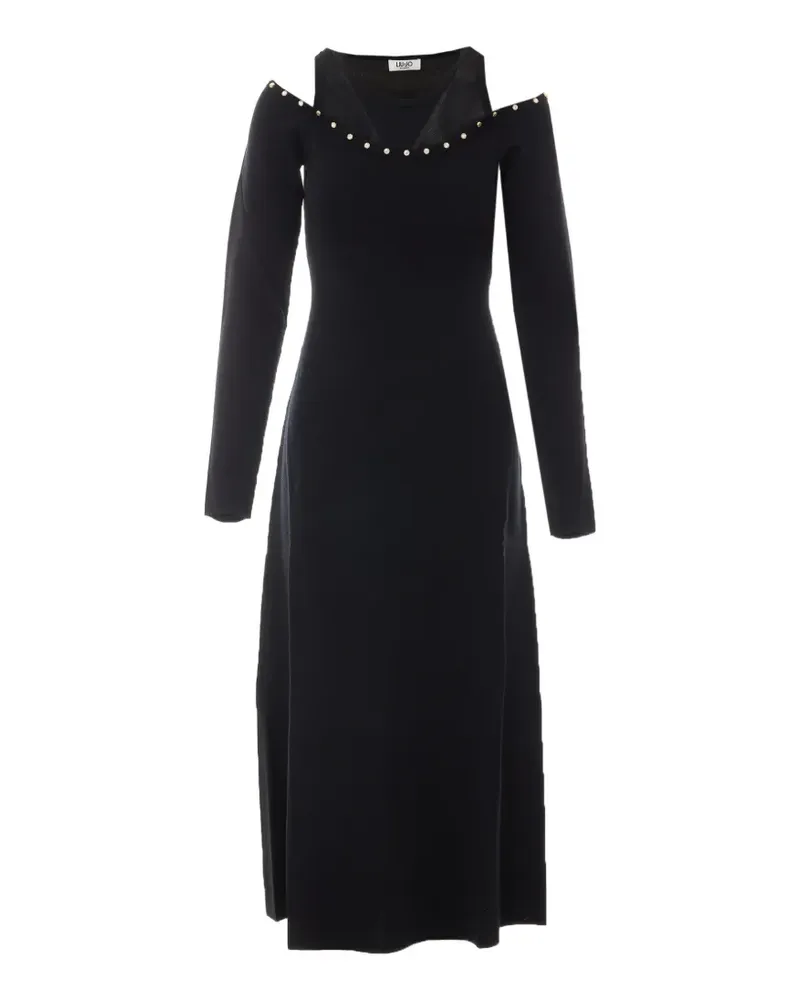 Liu Jo rhinestone-embellished cold-shoulder dress - Schwarz Schwarz
