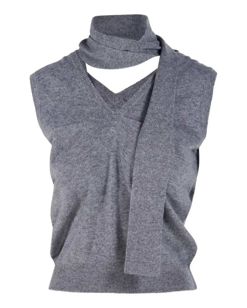 Lisa Yang Ellisyn Weste mit Schaldetail - Grau Grau