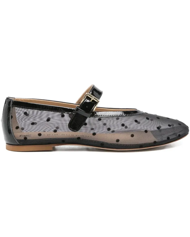 Fabio Rusconi Mesh-Ballerinas mit Polka Dots - Schwarz Schwarz