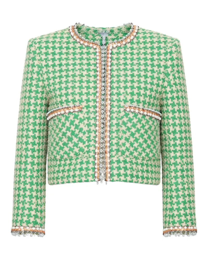 Valentino Garavani houndstooth-pattern cotton jacket - Grün Grün